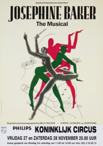 Paul Colin, efter. Hollandsk plakat, Josephine Baker the Musical, 1991