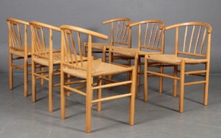 Slik Lavet af service Erik Ole Jørgensen. Sæt på seks stole, model J 151 (6) - Lauritz.com