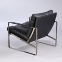 Preben Fabricius. Armchair, model 710, Conversation Chair in black leather