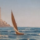 Wilhelm F. Andersen: Sejlbåde mellem to klippekyster, 1892