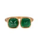 Emerald ring in satin gold, approx. 3.51 ct. Size 54