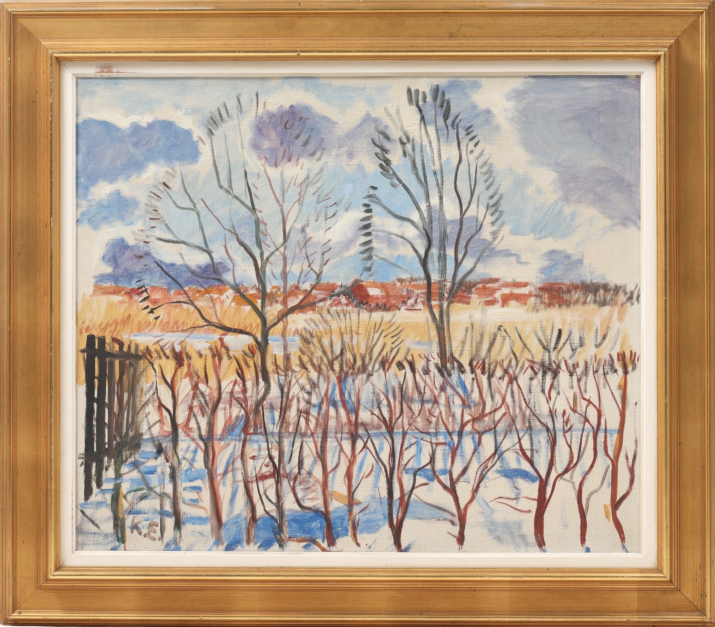 Kaj Ejstrup (1902-1956): View towards the city, Autumn. Around 1955-60