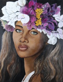 Bente Jepsen. 'Miss Hawai', 130 x 110 cm