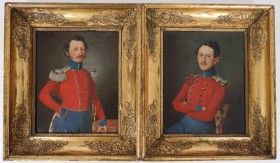 Ubekendt kunstner: Portrætter af Major H.C. Darré og dennes søn Oberst Julius Darre, 1800-tallets midte (2)