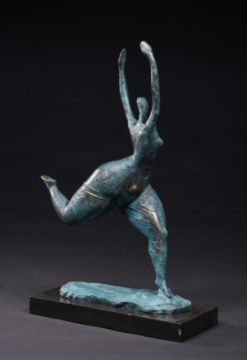 Bronzeskulptur, abstrakt nøgen kvinde