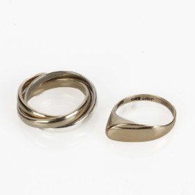 202407730 Gold rings of 14 kt, Size 54 and 51 (2)