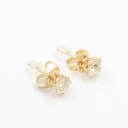 Pair of natural brilliant earrings in 14 kt gold, 1.00 ct. (2)