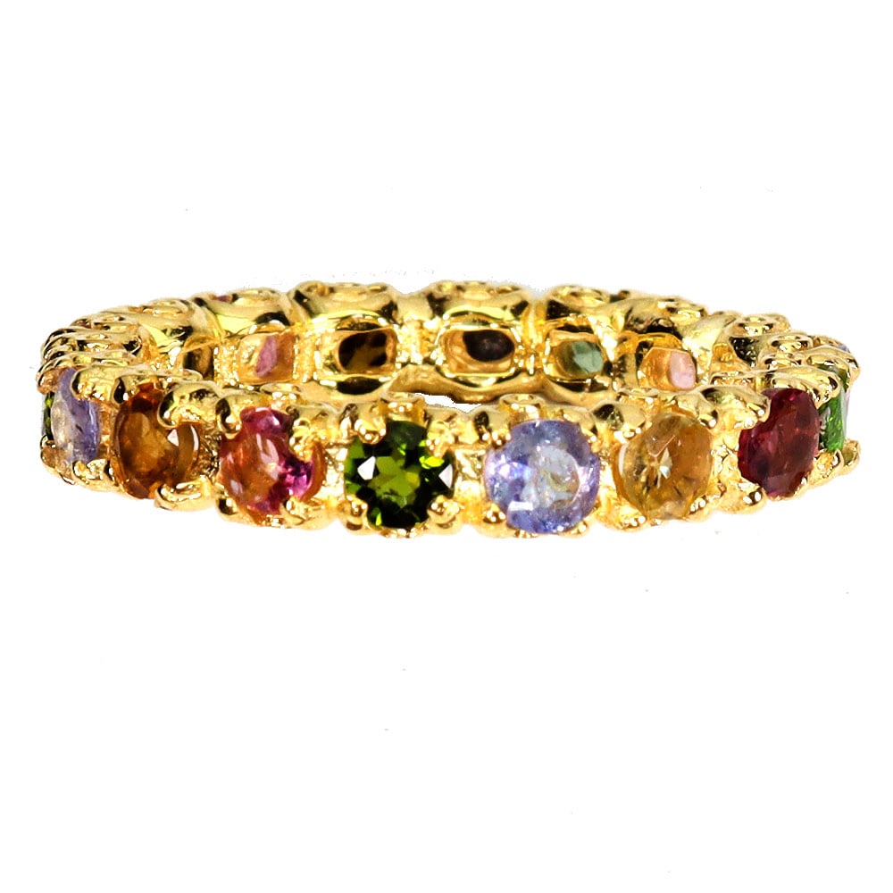 Internal item no. 2020 Ring in 14 kt. gold-plated sterling silver with numerous multi-colored tourmalines