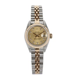 Rolex Oyster Perpetual Datejust women's wristwatch, steel and 18 kt gold with diamonds