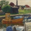 Alex Andersen. Harbor party w/ person & boats (cd)