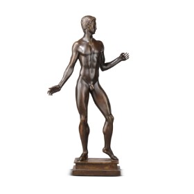 Johannes C. Bjerg: Stående mand, figur af patineret bronze, 1919