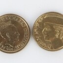 Samling mønter: Tysk guld-dukat, Langen Hessen, DK Jubilæumsmønter, Medaljon Chr, Ix mfl. (16)