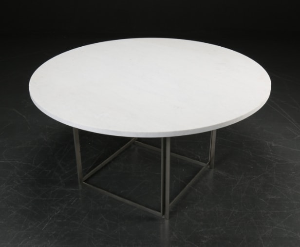 Poul Kjærholm. Spisebord, model PK 54, hvid valset marmor, årg. 2015