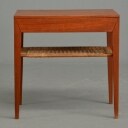 Severin Hansen Side /  Sengebord af teak m. flet - haslev Møbelfabrik