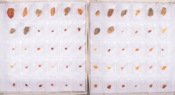 300 pieces of unpolished inclusion amber (300)