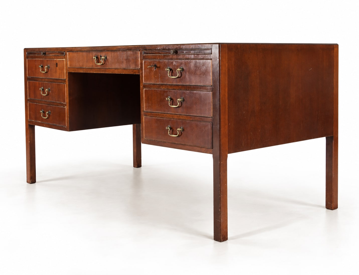 Danish furniture manufacturer. Freestanding desk, mahogany, 1950s