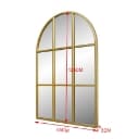 Mirror with curved top, gold-colored iron frame. 125x85 cm