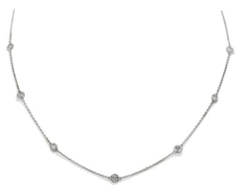 Necklace 14kt with brilliant cut diamonds1.00ct