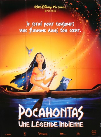 Stor, fransk plakat for Disneys Pocahontas, 1995