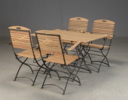 fællesskab udvikling relæ Et sæt havemøbler med stel af sortlakeret metal og teaktræ (5). - Lauritz .com