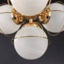 Italian pendant light from the 80s made of brass and glass