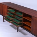 Henry Rosengren Hansen. Low sideboard from the 1950s/60s made of rosewood