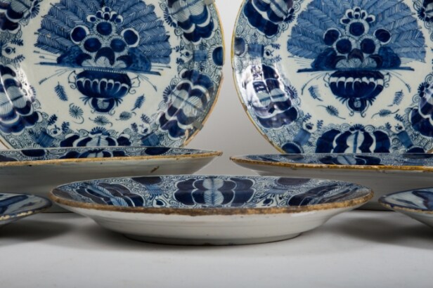 Samling tallerkener/vægplatter fra Delft, keramik, Holland (7)