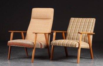 To lænestole af bejdset bøg, 1960erne (2)