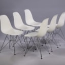 Charles Eames. Set of six chairs, model DSR, white polypropylene (6)