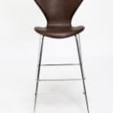 Arne Jacobsen. 'Seven' bar stool with Mokka aniline leather