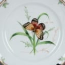 Royal Copenhagen. 'Butterfly' plates and bowl on foot, 19th century (7)