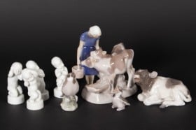 Royal Copenhagen og B&G samling porcelænsfigurer (8)