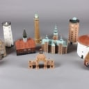 Samling Trip Trap miniature modelhuse og bygninger (10) 