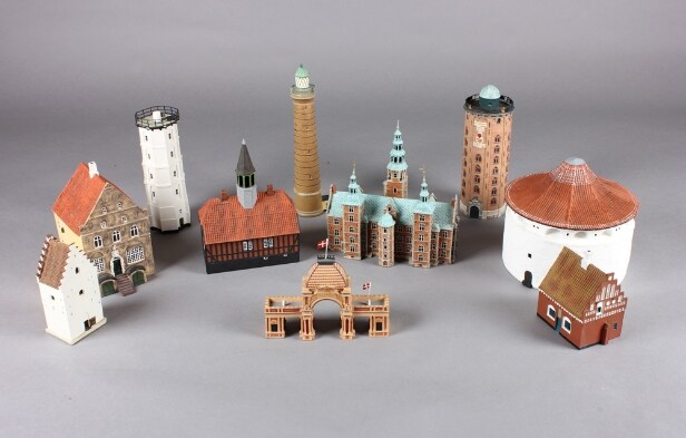 Samling Trip Trap miniature modelhuse og bygninger (10) 
