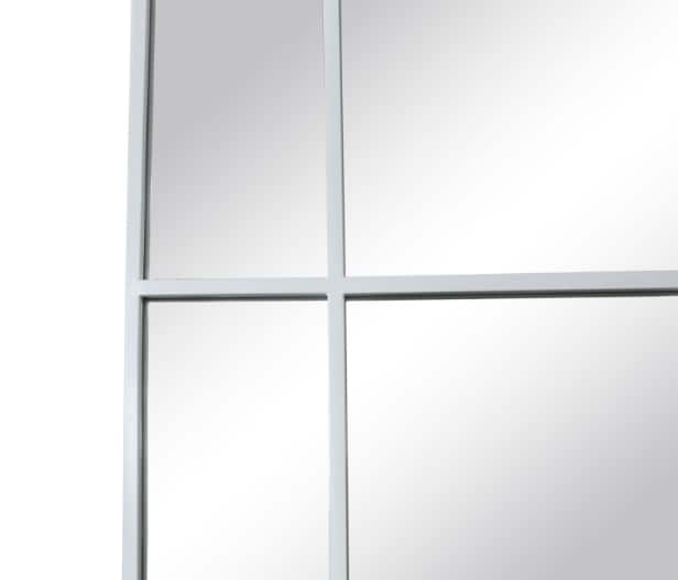 Stort New Yorker spejl med hvidlakeret ramme i jern str 180x90 cm.