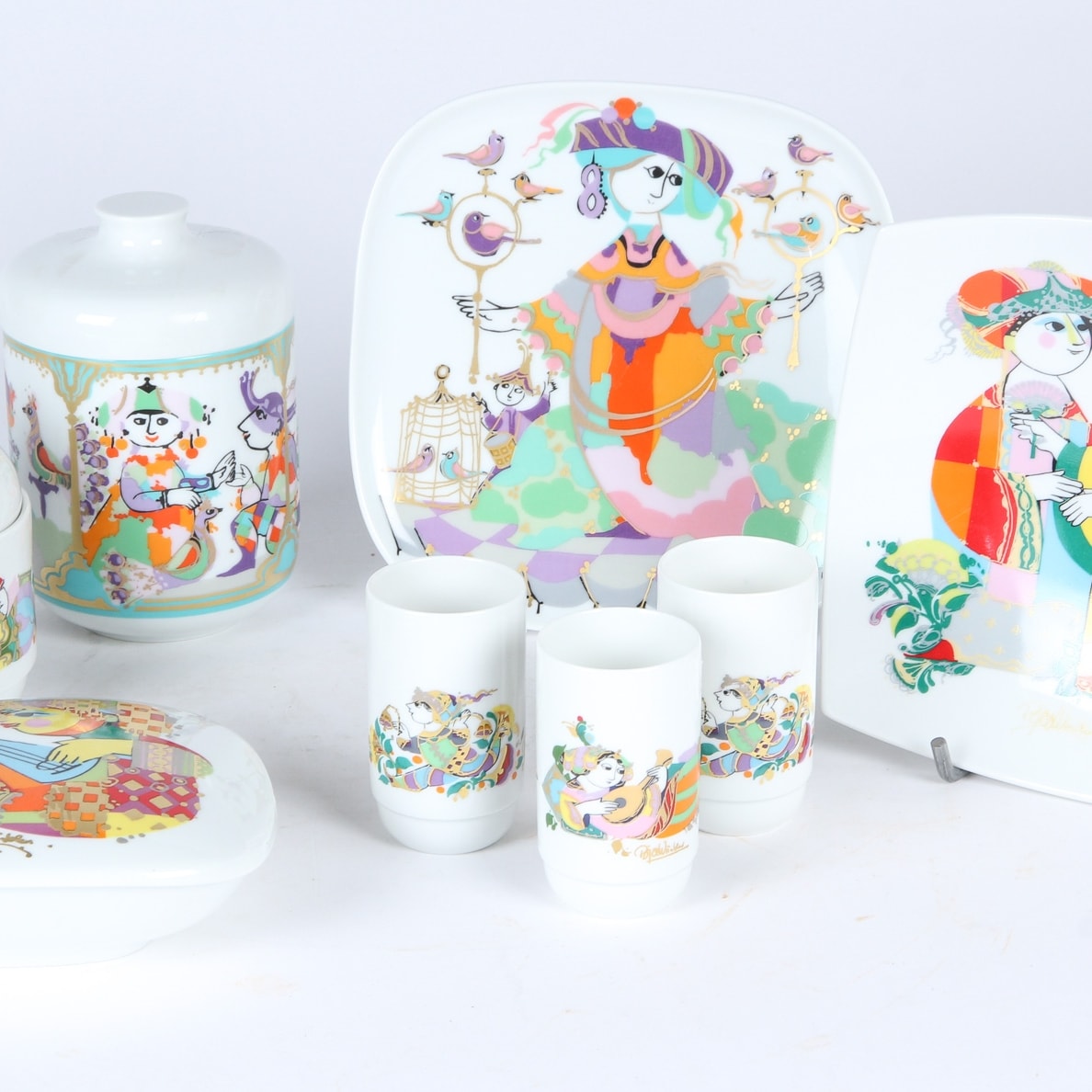 Bjørn Wiinblad. Service pieces from the 'Commedia dell arte