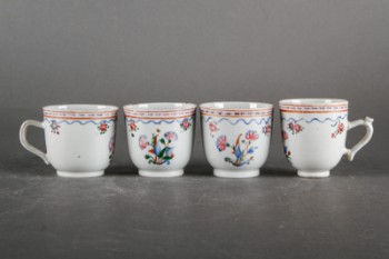 Fire kinesiske kopper af porcelæn (4)