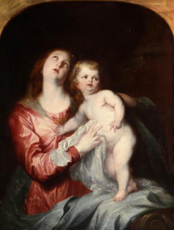 Madonna with child, copy after van Dyck, 18th century.
