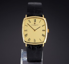 Vacheron Constantin. Herreur i 18 kt. guld med original rem og spænde, ca. 1980'erne