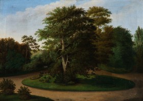 Niels Frederik Niss. Park with large trees