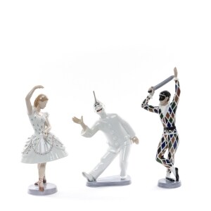 Bing & Grondahl. Collection of three pantomime porcelain figures 