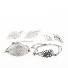 Pure Leaf. Collection of jewelery plated with 18 kt. white gold (6)