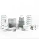 Rosenthal, Studio-Line middagsservice af porcelæn med grå/platin kant. (106)