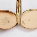 Double-cased men's pocket watch made of 14 kt. gold