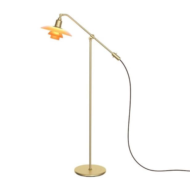 Poul Henningsen. PH 3/2 gulvlampe, 'Vandpumpen', ravfarvet glas, limited edition 2019