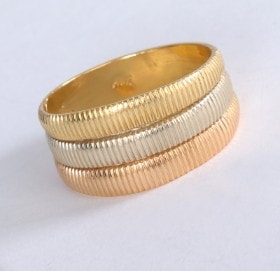 'Tricolor' ring i 18 kt. trefarvet guld