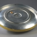 Kaiser. Wall/ceiling lamp in glass and brass from the 70s