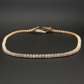 Diamant tennisarmbånd med pink diamanter af 14 kt rosaguld