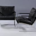 Preben Fabricius. A pair of armchairs, model 710, Conversation Chair in black leather (2)