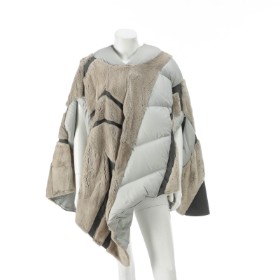 6817 - Copenhagen Fur. Unique poncho made of mink and down. One size